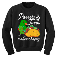 Parrots & Tacos I Kawaii Food I Male Eclectus Youth Sweatshirt | Artistshot