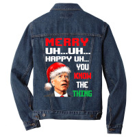 Merry Christmas Santa Joe Biden Men Women Xmas Men Denim Jacket | Artistshot