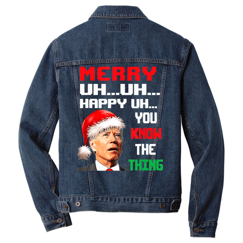 Merry Christmas Santa Joe Biden Men Women Xmas Men Denim Jacket | Artistshot