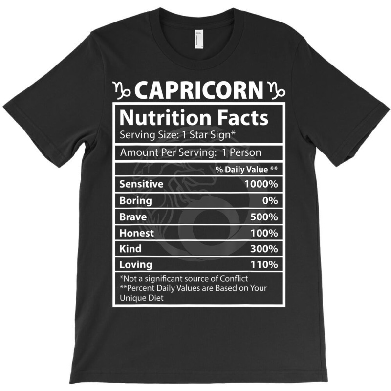 Trending Capricorn Nutritional Facts Astrology T-shirt | Artistshot