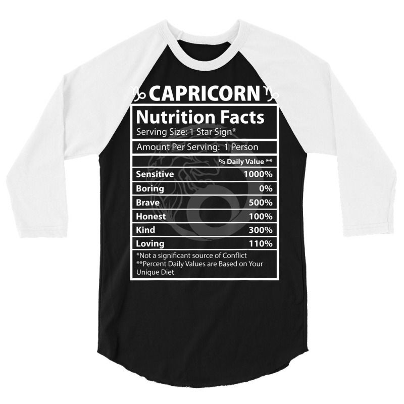 Trending Capricorn Nutritional Facts Astrology 3/4 Sleeve Shirt | Artistshot