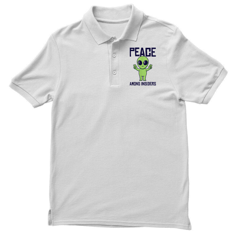 Peace Among Insiders Alien Head Martian Conspiracy Theories T Shirt Men's Polo Shirt | Artistshot