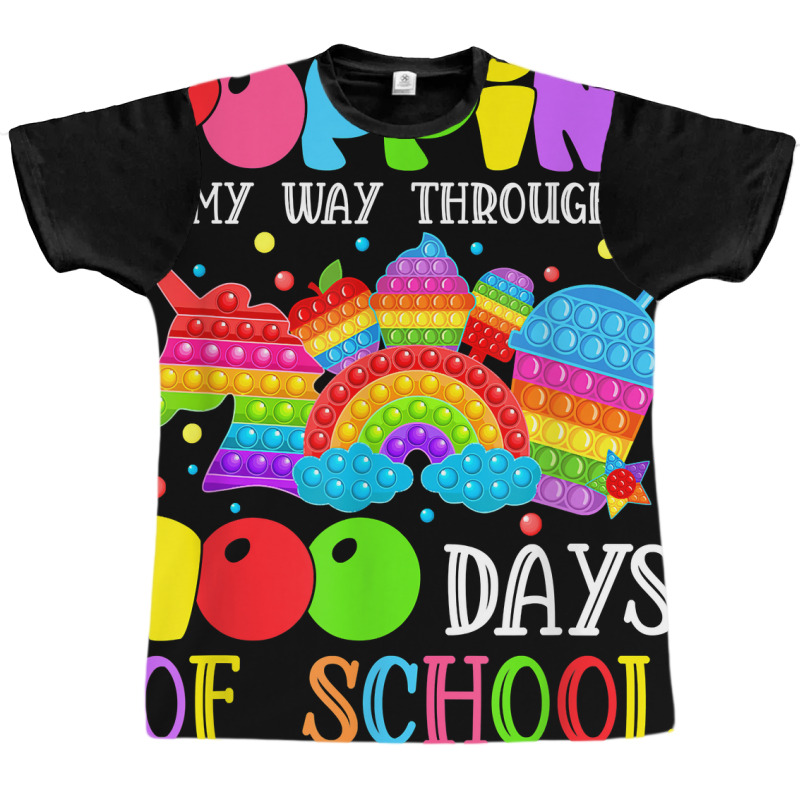 Poppin Through 100 Days Of School Pop It Gifts Boys Girls T Shirt Graphic T-shirt | Artistshot