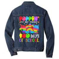 Poppin Through 100 Days Of School Pop It Gifts Boys Girls T Shirt Men Denim Jacket | Artistshot