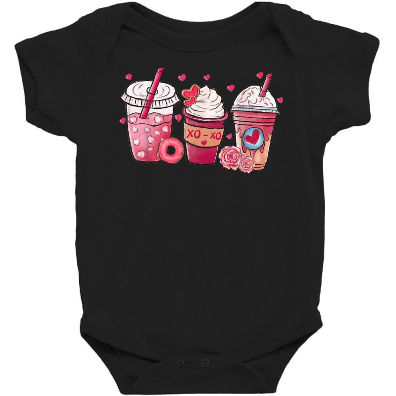 Valentine Coffee Heart Iced Coffee Lover Valentine Day T Shirt Baby Bodysuit by javauxswar | Artistshot