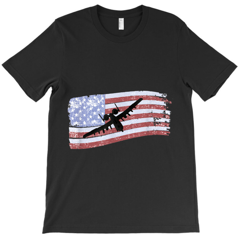 A10 Thunderbolt Ii Warthog Distressed  Us Flag T-shirt | Artistshot