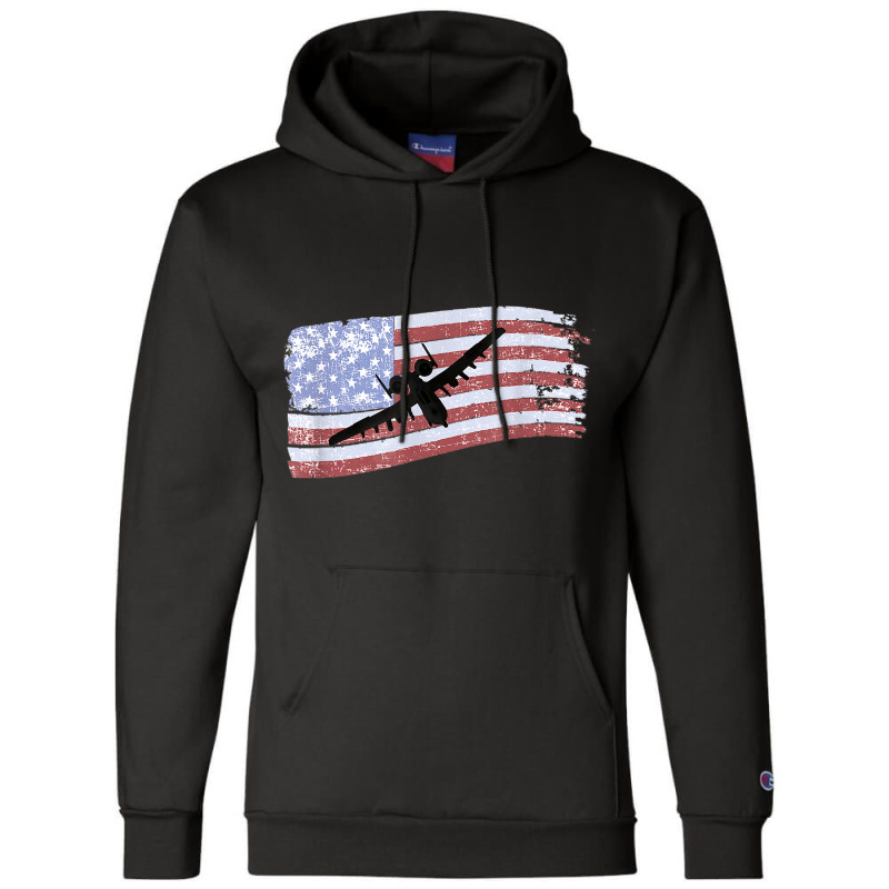 A10 Thunderbolt Ii Warthog Distressed  Us Flag Champion Hoodie | Artistshot