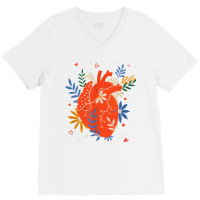 Valentine Flower Heart T Shirt V-neck Tee | Artistshot