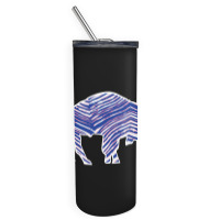 Limited Edition Buffalo Zebra Blue And Pink Skinny Tumbler | Artistshot