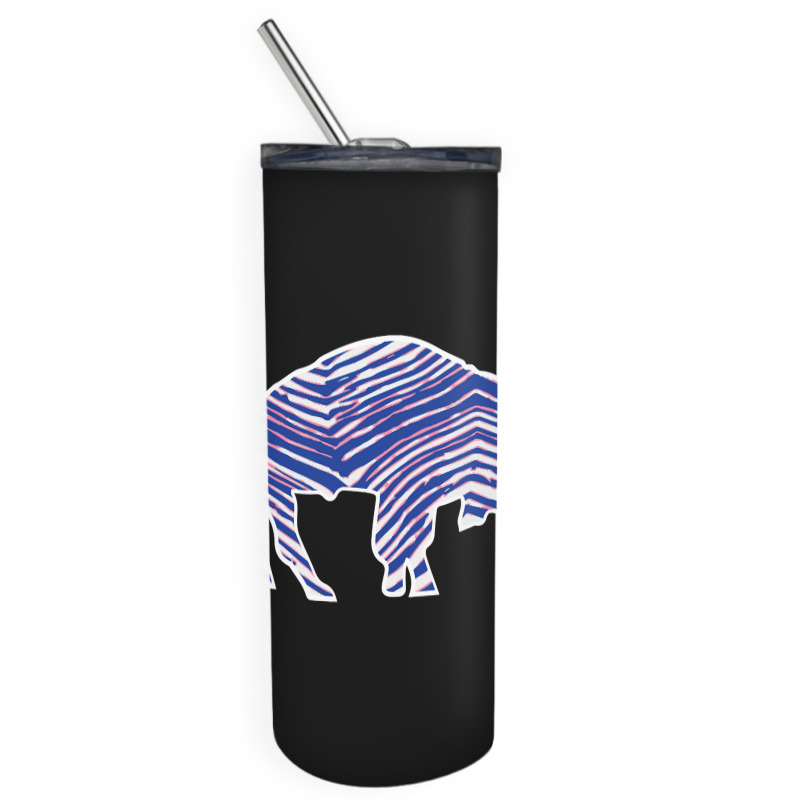 Limited Edition Buffalo Zebra Blue And Pink Skinny Tumbler | Artistshot