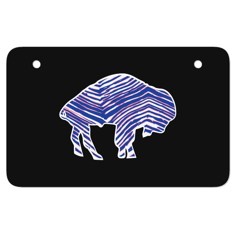 Limited Edition Buffalo Zebra Blue And Pink Atv License Plate | Artistshot