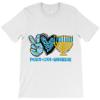 Peace Love Hanukkah Leopard Hanukkah Menorah Jewish T Shirt T-shirt | Artistshot