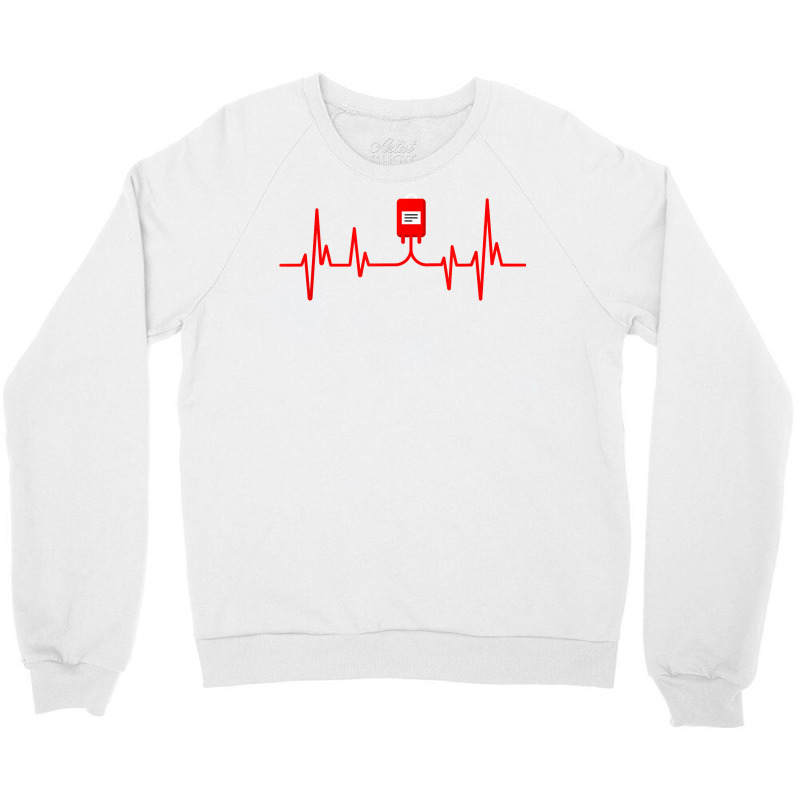 Blood Donor Heartbeat Donate Blood T Shirt Crewneck Sweatshirt by thunmzien | Artistshot