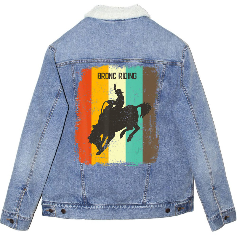 Hot Trend Rodeo Bronc Riding Retro 70s Vintage Rodeo Fan Unisex Sherpa-Lined Denim Jacket by haodinhvan1 | Artistshot