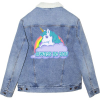 Always Be You Unicorn  (dwayne Johnson) Bob Stone   Central Intelligen Unisex Sherpa-lined Denim Jacket | Artistshot