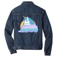 Always Be You Unicorn  (dwayne Johnson) Bob Stone   Central Intelligen Men Denim Jacket | Artistshot