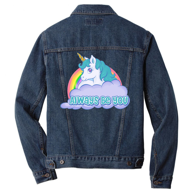 Always Be You Unicorn  (dwayne Johnson) Bob Stone   Central Intelligen Men Denim Jacket by aashekfongwah | Artistshot