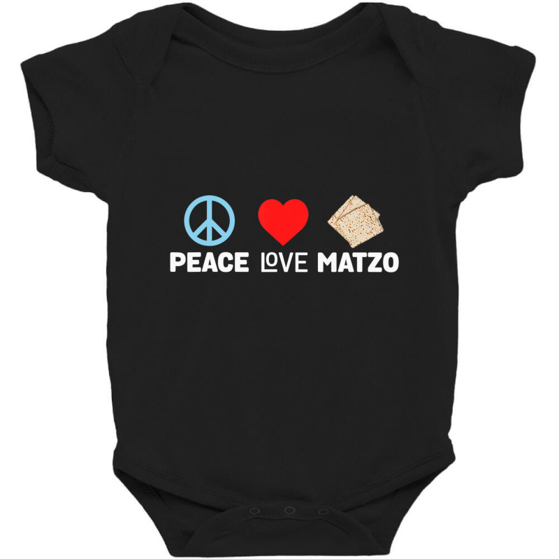 Peace Love Matzo Passover Seder Jewish Food Baby Bodysuit | Artistshot