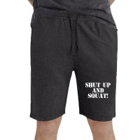 Shut Up And Squat! Shirt (navy Blue) Pullover Hoodie Vintage Short | Artistshot