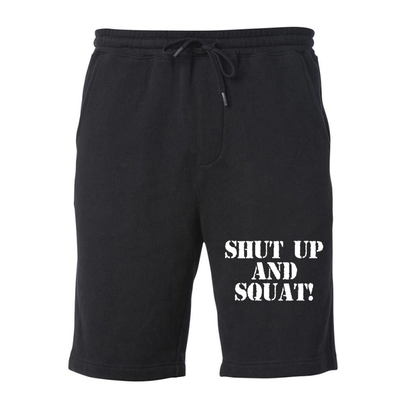 Shut Up And Squat! Shirt (navy Blue) Pullover Hoodie Fleece Short by omano | Artistshot