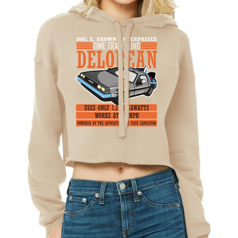 Doc E. Brown Time Travelling Delorean Cropped Hoodie by mwenhoocadizx | Artistshot