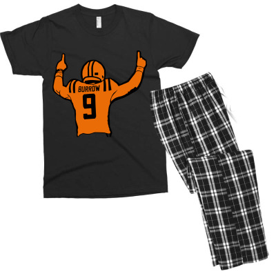 Football 9 Burrow Men's T-shirt Pajama Set Designed By Warning