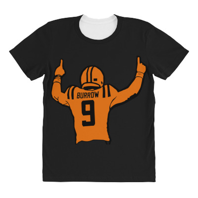 Football 9 Burrow All Over Women's T-shirt Designed By Warning