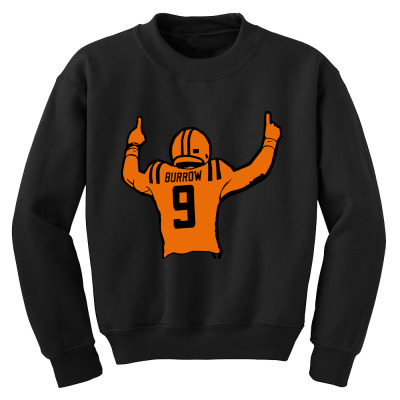 Football 9 Burrow Youth Sweatshirt Designed By Warning