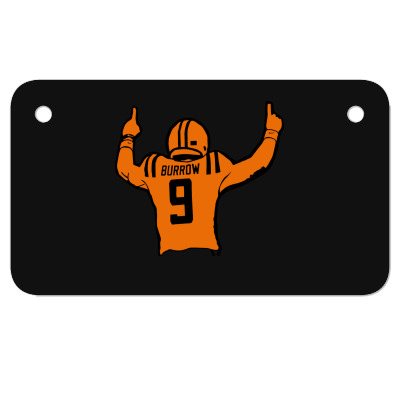 Football 9 Burrow Motorcycle License Plate Designed By Warning