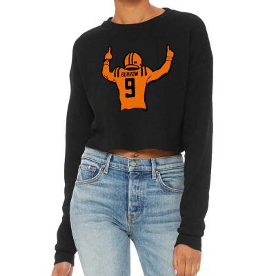 Football 9 Burrow Cropped Sweater Designed By Warning