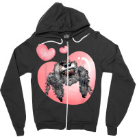 Cute Jumping Spider Love, Regal Spooder, Arachnid Valentines T Shirt Zipper Hoodie | Artistshot