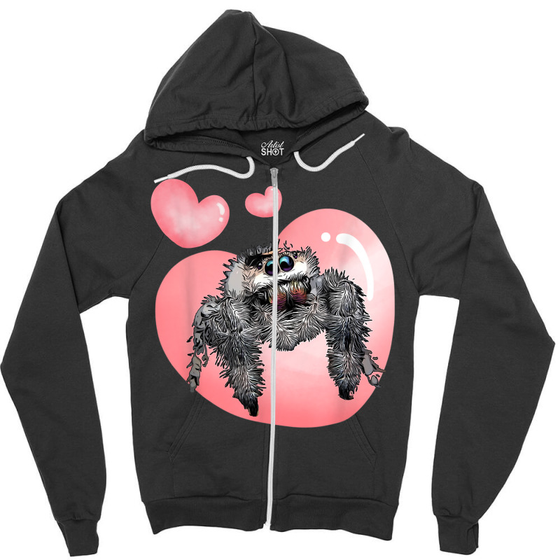 Cute Jumping Spider Love, Regal Spooder, Arachnid Valentines T Shirt Zipper Hoodie by saterseim | Artistshot