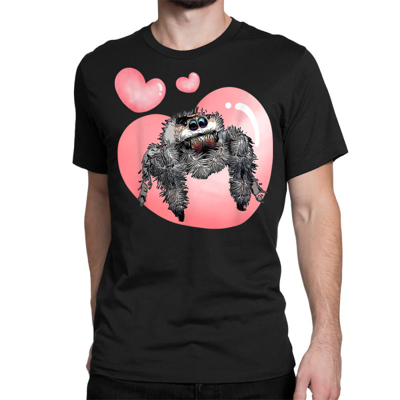 Cute Jumping Spider Love, Regal Spooder, Arachnid Valentines T Shirt Classic T-shirt by saterseim | Artistshot