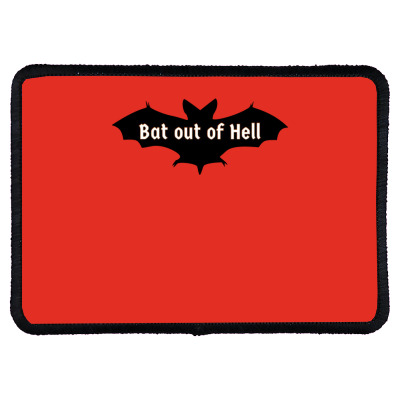 Bat Coming Rectangle Patch Designed By Warning