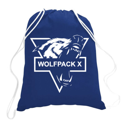 Wolf Face Logo Drawstring Bags Designed By Warning