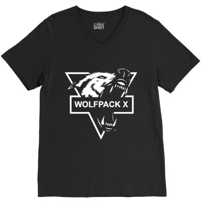 Wolf Face Logo V-neck Tee Designed By Warning