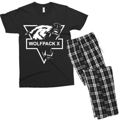 Wolf Face Logo Men's T-shirt Pajama Set Designed By Warning