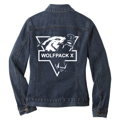 Wolf Face Logo Ladies Denim Jacket Designed By Warning