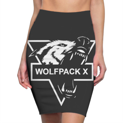 Wolf Face Logo Pencil Skirts Designed By Warning
