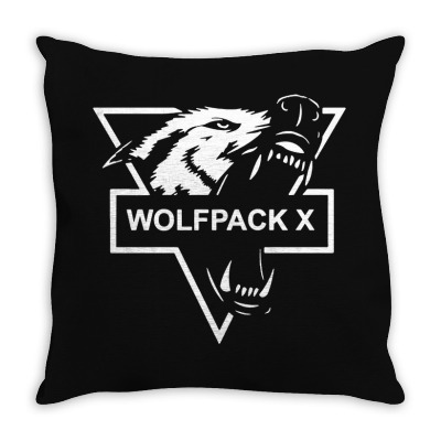 Wolf Face Logo Throw Pillow Designed By Warning