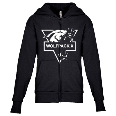 Wolf Face Logo Youth Zipper Hoodie Designed By Warning