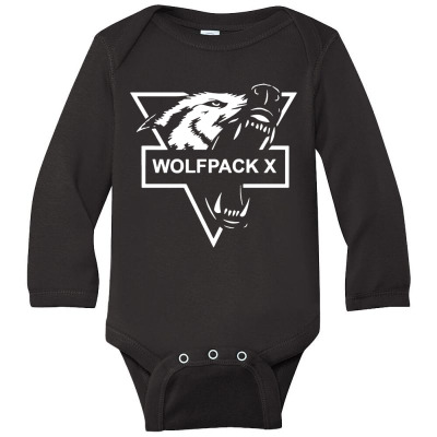 Wolf Face Logo Long Sleeve Baby Bodysuit Designed By Warning