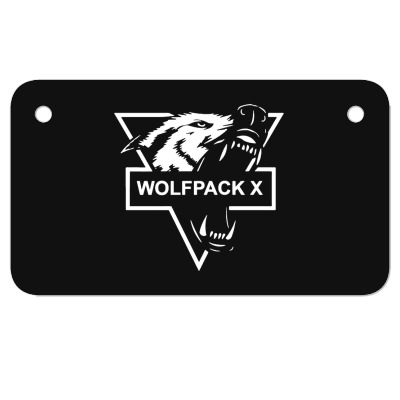 Wolf Face Logo Motorcycle License Plate Designed By Warning