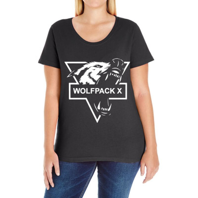 Wolf Face Logo Ladies Curvy T-shirt Designed By Warning