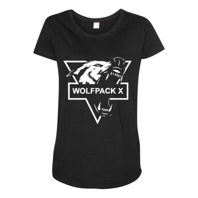 Wolf Face Logo Maternity Scoop Neck T-shirt Designed By Warning
