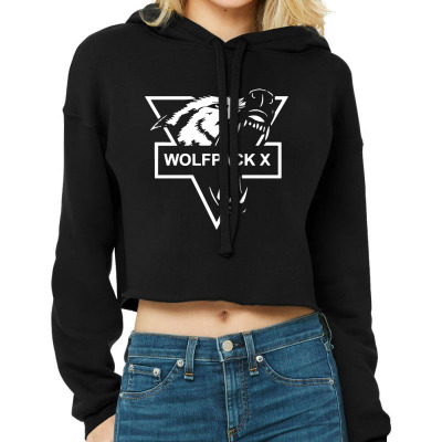 Wolf Face Logo Cropped Hoodie Designed By Warning