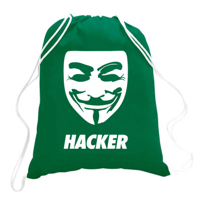 Hacker Cool Mask Drawstring Bags Designed By Warning