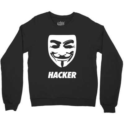 Hacker Cool Mask Crewneck Sweatshirt Designed By Warning