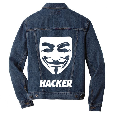 Hacker Cool Mask Men Denim Jacket Designed By Warning