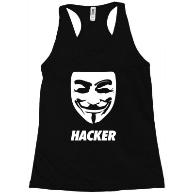 Hacker Cool Mask Racerback Tank Designed By Warning